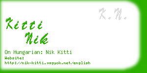 kitti nik business card